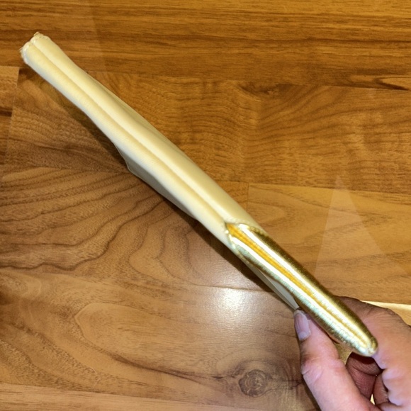 Authentic Céline Cabas Leather Clutch Bag Metallic Zippered Pouch - Picture 12 of 15